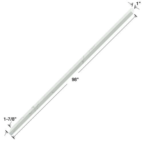 EM981-181 Lusso 1-in x 1.87-in x 98-in Transition Edge Molding, Palladio White