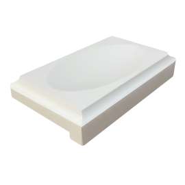 5-in x 3-in x 1-in Solid Surface Soap Dish, White, ESD5-01