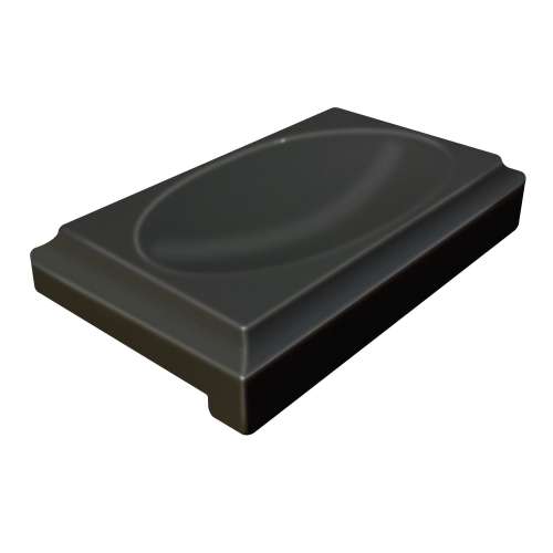 5-in x 3-in x 1-in Solid Surface Soap Dish, Black, ESD5-09