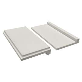 8-in x 4-in x 1-in Solid Surface Shower Shelf Kit, White, ESSK8-01