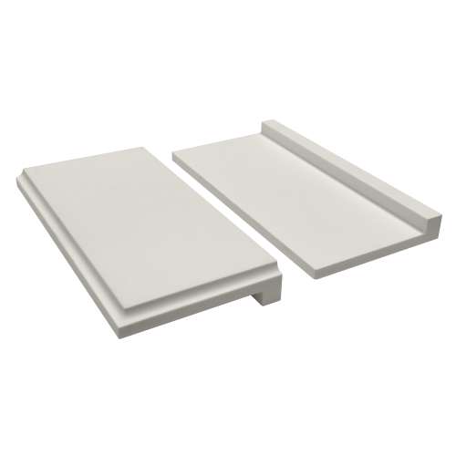 8-in x 4-in x 1-in Solid Surface Shower Shelf Kit, White, ESSK8-01