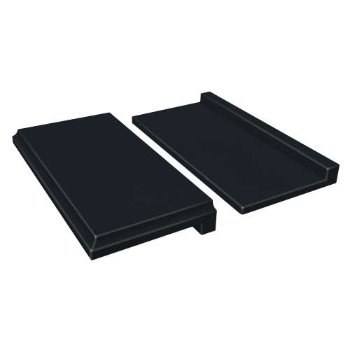 8-in x 4-in x 1-in Solid Surface Shower Shelf Kit, Black, ESSK8-09