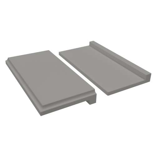 8-in x 4-in x 1-in Solid Surface Shower Shelf Kit, Dark Grey, ESSK8-40
