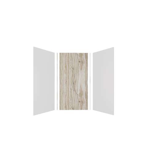 Expressions 36-in x 36-in x 72-in Glue to Wall 3-Piece Shower Kit, White / Sorento, EWK363672-3143