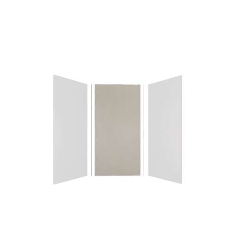Expressions 36-in x 36-in x 72-in Glue to Wall 3-Piece Shower Kit, White / Houndstooth, EWK363672-3146