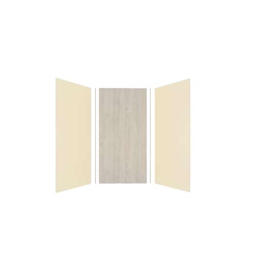 Expressions 36-in x 36-in x 72-in Glue to Wall 3-Piece Shower Kit, Cameo / Biscuit / Bleached Oak, EWK363672-3245