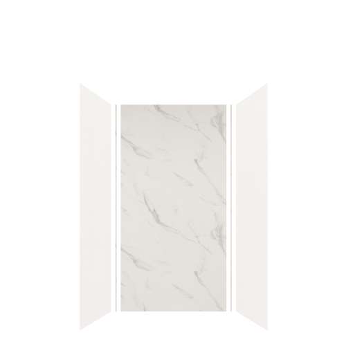 Expressions 36-in x 36-in x 72-in Glue to Wall 3-Piece Shower Kit, White / Bianca, EWK363672-3141