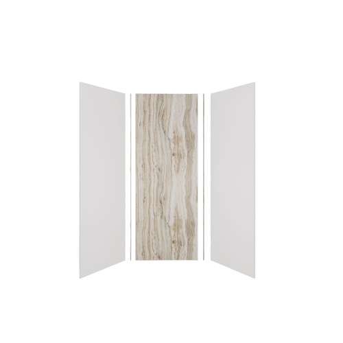 Expressions 36-in x 36-in x 96-in Glue to Wall 3-Piece Shower Kit, White / Sorento, EWK363696-3143