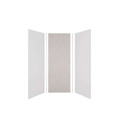 Expressions 36-in x 36-in x 96-in Glue to Wall 3-Piece Shower Kit, White / Sea Fog, EWK363696-3144