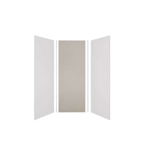 Expressions 36-in x 36-in x 96-in Glue to Wall 3-Piece Shower Kit, White / Houndstooth, EWK363696-3146