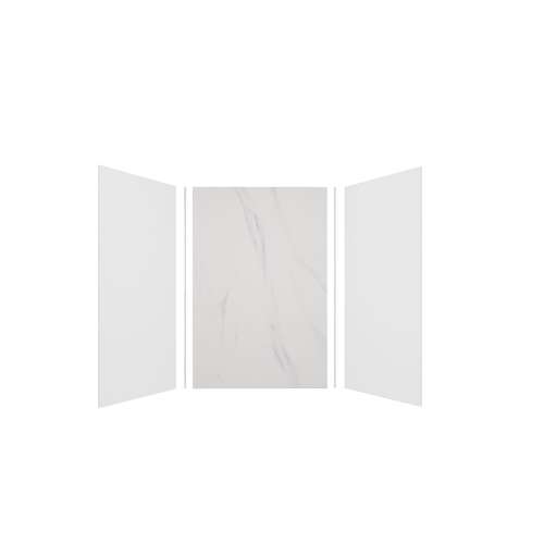 Expressions 48-in x 36-in x 72-in Glue to Wall 3-Piece Shower Kit, White / Bianca, EWK483672-3141