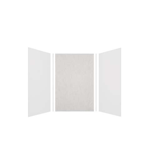 Expressions 48-in x 36-in x 72-in Glue to Wall 3-Piece Shower Kit, White / Sea Fog, EWK483672-3144