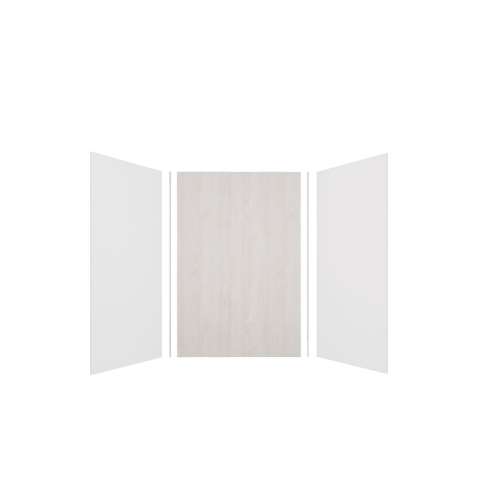 Expressions 48-in x 36-in x 72-in Glue to Wall 3-Piece Shower Kit, White / Bleached Oak, EWK483672-3145