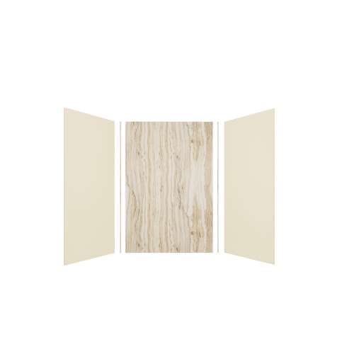 Expressions 48-in x 36-in x 72-in Glue to Wall 3-Piece Shower Kit, Cameo / Biscuit / Sorento, EWK483672-3243