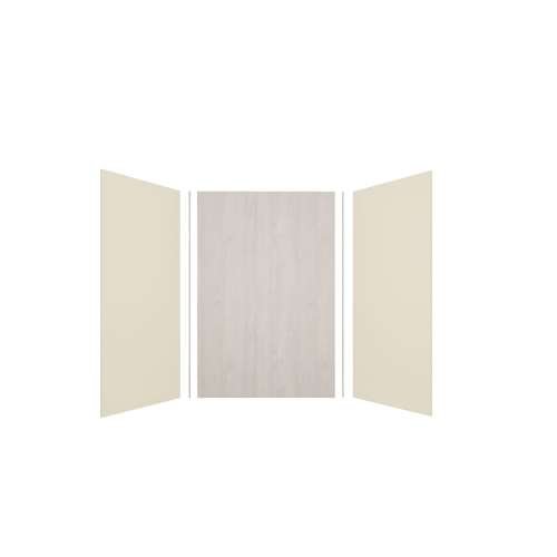 Expressions 48-in x 36-in x 72-in Glue to Wall 3-Piece Shower Kit, Cameo / Biscuit / Bleached Oak, EWK483672-3245