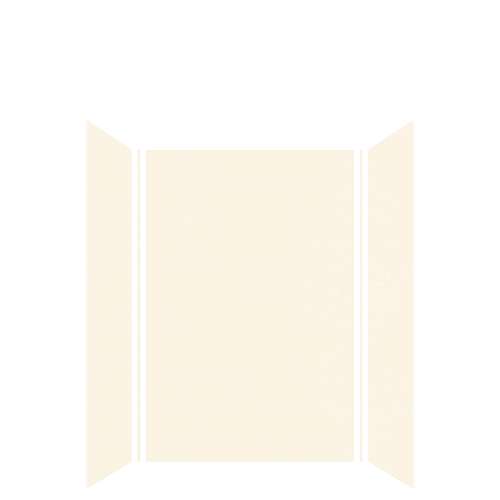 Expressions 48-in x 36-in x 72-in Glue to Wall 3-Piece Shower Kit, Cameo / Biscuit, EWK483672-32