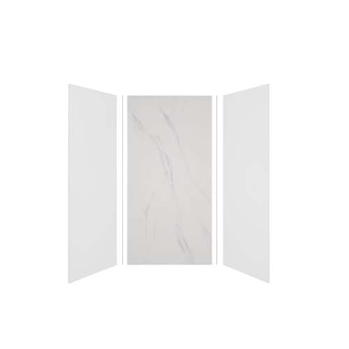 Expressions 48-in x 36-in x 96-in Glue to Wall 3-Piece Shower Kit, White / Bianca, EWK483696-3141