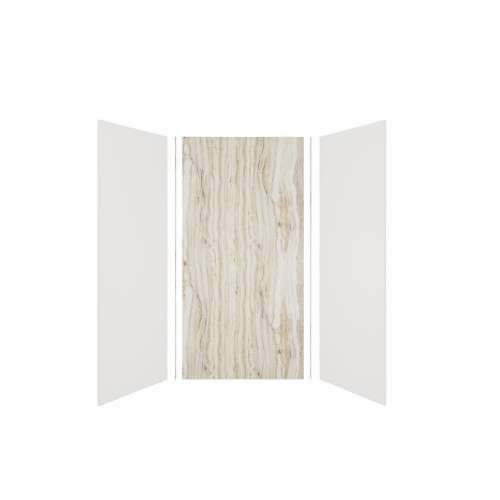 Expressions 48-in x 36-in x 96-in Glue to Wall 3-Piece Shower Kit, White / Sorento, EWK483696-3143