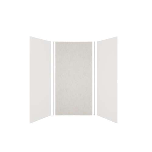 Expressions 48-in x 36-in x 96-in Glue to Wall 3-Piece Shower Kit, White / Sea Fog, EWK483696-3144
