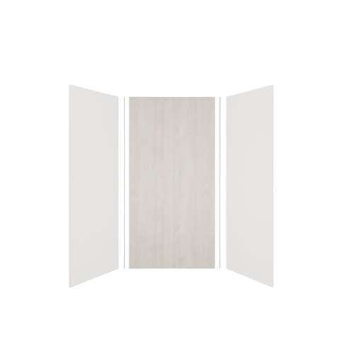 Expressions 48-in x 36-in x 96-in Glue to Wall 3-Piece Shower Kit, White / Bleached Oak, EWK483696-3145