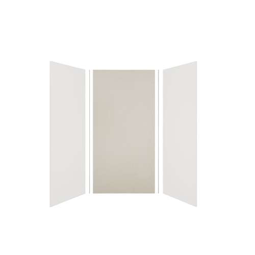 Expressions 48-in x 36-in x 96-in Glue to Wall 3-Piece Shower Kit, White / Houndstooth, EWK483696-3146