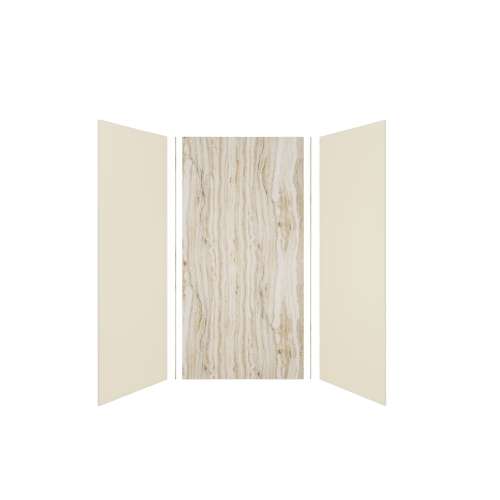 Expressions 48-in x 36-in x 96-in Glue to Wall 3-Piece Shower Kit, Cameo / Biscuit / Sorento, EWK483696-3243