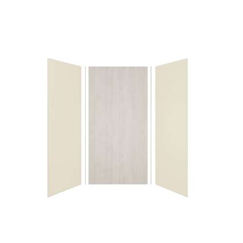 Expressions 48-in x 36-in x 96-in Glue to Wall 3-Piece Shower Kit, Cameo / Biscuit / Bleached Oak, EWK483696-3245