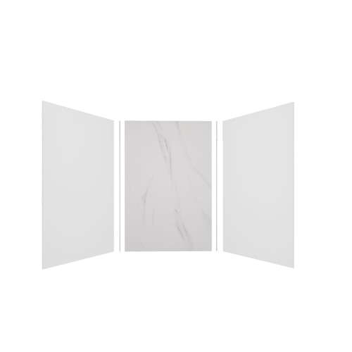 Expressions 48-in x 48-in x 72-in Glue to Wall 3-Piece Shower Kit, White / Bianca, EWK484872-3141