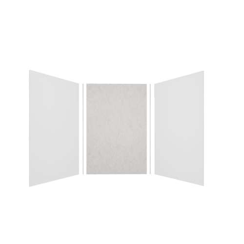 Expressions 48-in x 48-in x 72-in Glue to Wall 3-Piece Shower Kit, White / Sea Fog, EWK484872-3144