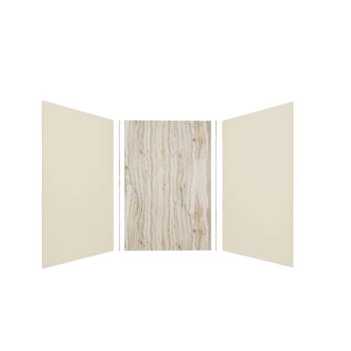 Expressions 48-in x 48-in x 72-in Glue to Wall 3-Piece Shower Kit, Cameo / Biscuit / Sorento, EWK484872-3243