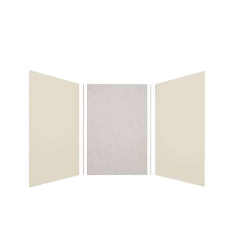 Expressions 48-in x 48-in x 72-in Glue to Wall 3-Piece Shower Kit, Cameo / Biscuit / Sea Fog, EWK484872-3244