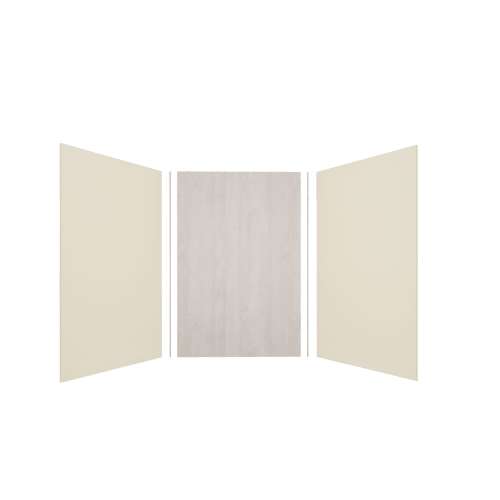 Expressions 48-in x 48-in x 72-in Glue to Wall 3-Piece Shower Kit, Cameo / Biscuit / Bleached Oak, EWK484872-3245