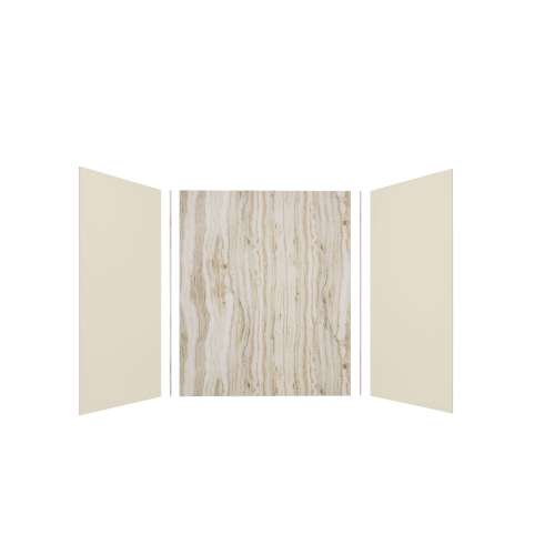 Expressions 60-in x 36-in x 72-in Glue to Wall 3-Piece Shower Kit, Cameo / Biscuit / Sorento, EWK603672-3243