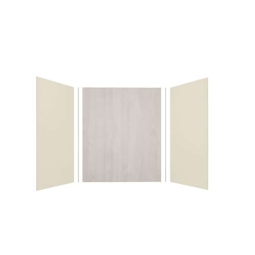Expressions 60-in x 36-in x 72-in Glue to Wall 3-Piece Shower Kit, Cameo / Biscuit / Bleached Oak, EWK603672-3245