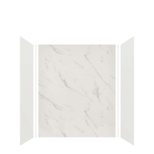 Expressions 60-in x 36-in x 72-in Glue to Wall 3-Piece Shower Kit, Grey / Bianca, EWK603672-3941