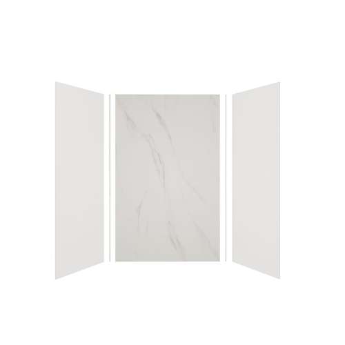 Expressions 60-in x 36-in x 96-in Glue to Wall 3-Piece Shower Kit, White / Bianca, EWK603696-3141