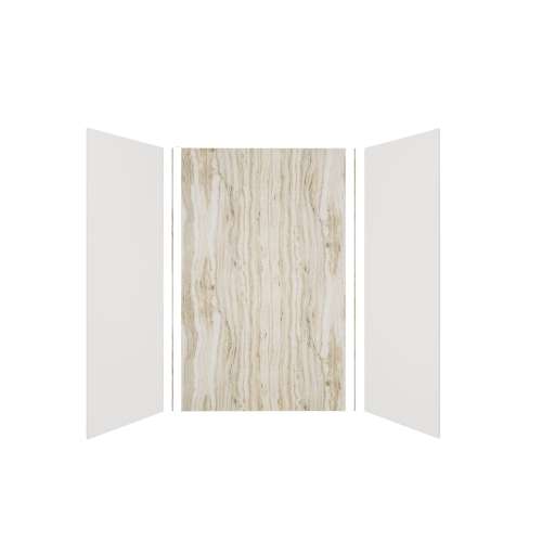 Expressions 60-in x 36-in x 96-in Glue to Wall 3-Piece Shower Kit, White / Sorento, EWK603696-3143