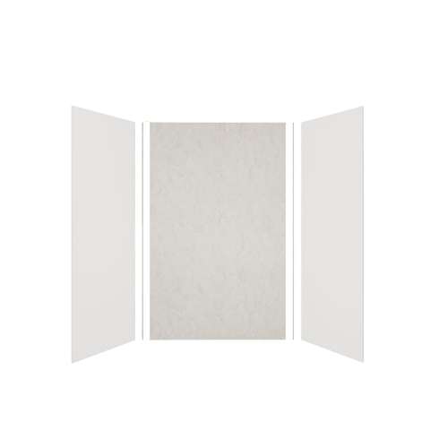 Expressions 60-in x 36-in x 96-in Glue to Wall 3-Piece Shower Kit, White / Sea Fog, EWK603696-3144