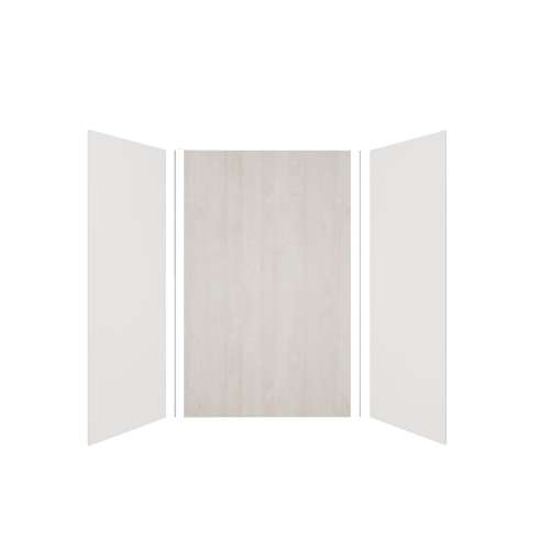 Expressions 60-in x 36-in x 96-in Glue to Wall 3-Piece Shower Kit, White / Bleached Oak, EWK603696-3145