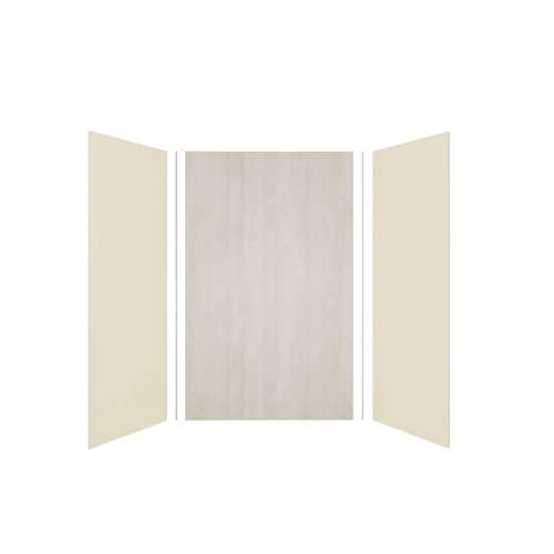 Expressions 60-in x 36-in x 96-in Glue to Wall 3-Piece Shower Kit, Cameo / Biscuit / Bleached Oak, EWK603696-3245