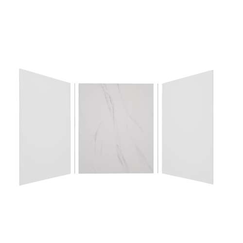 Expressions 60-in x 48-in x 72-in Glue to Wall 3-Piece Shower Kit, White / Bianca, EWK604872-3141