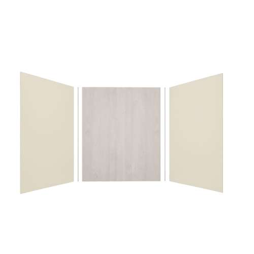 Expressions 60-in x 48-in x 72-in Glue to Wall 3-Piece Shower Kit, Cameo / Biscuit / Bleached Oak, EWK604872-3245