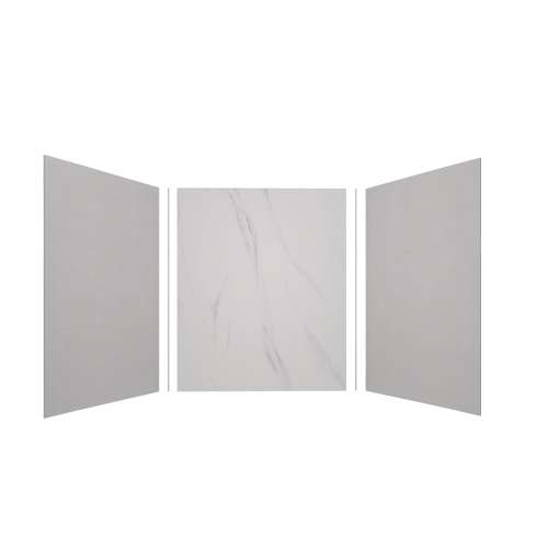 Expressions 60-in x 48-in x 72-in Glue to Wall 3-Piece Shower Kit, Grey / Bianca, EWK604872-3941