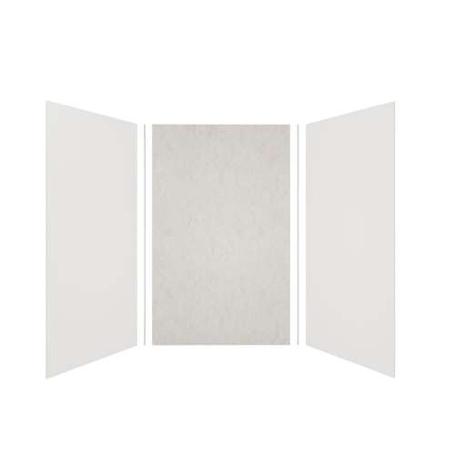 Expressions 60-in x 48-in x 96-in Glue to Wall 3-Piece Shower Kit, White / Sea Fog, EWK604896-3144