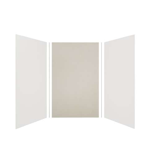 Expressions 60-in x 48-in x 96-in Glue to Wall 3-Piece Shower Kit, White / Houndstooth, EWK604896-3146