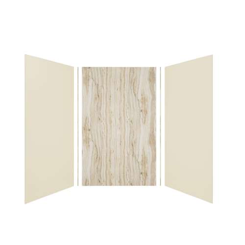 Expressions 60-in x 48-in x 96-in Glue to Wall 3-Piece Shower Kit, Cameo / Biscuit / Sorento, EWK604896-3243