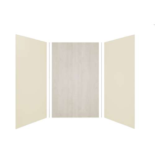 Expressions 60-in x 48-in x 96-in Glue to Wall 3-Piece Shower Kit, Cameo / Biscuit / Bleached Oak, EWK604896-3245