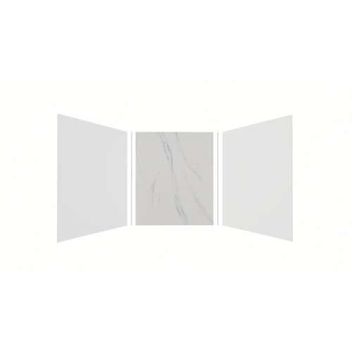 Expressions 60-in x 60-in x 72-in Glue to Wall 3-Piece Shower Kit, White / Bianca, EWK606072-3141