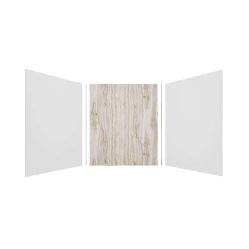 Expressions 60-in x 60-in x 72-in Glue to Wall 3-Piece Shower Kit, White / Sorento, EWK606072-3143