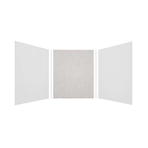 Expressions 60-in x 60-in x 72-in Glue to Wall 3-Piece Shower Kit, White / Sea Fog, EWK606072-3144